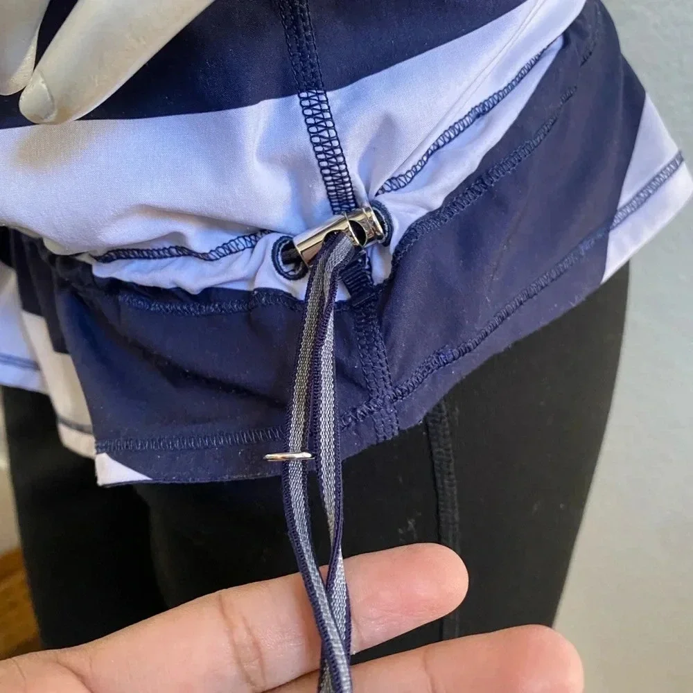 ❤️ Lululemon Run Chase Me Tank Stripe White Indigo Womens 6